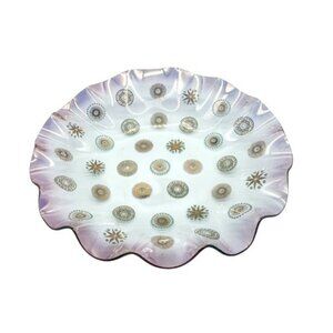 Vintage Dorothy Thorpe Atomic Starburst Glama Glass Ruffle Rim Bowl